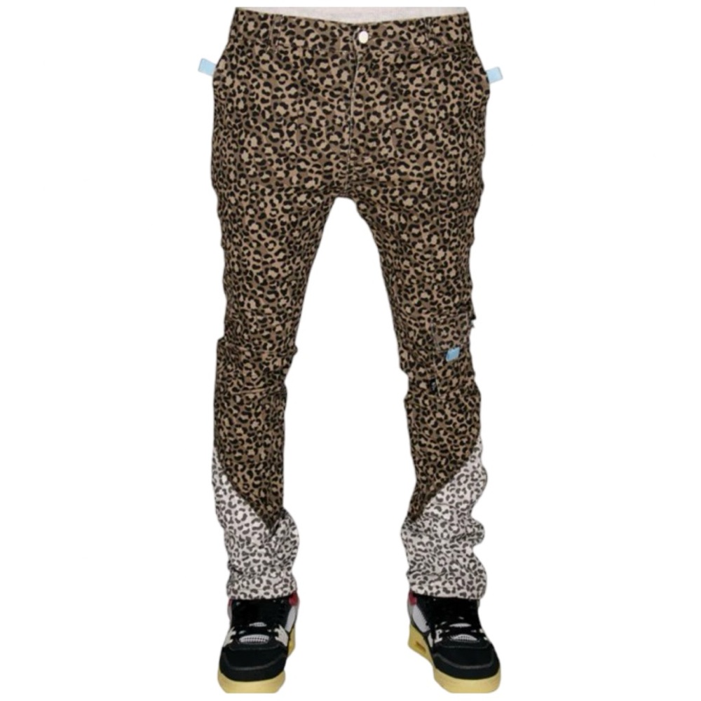NWT THE HIDEOUT TROPICS LEOPARD DENIM  JEANS